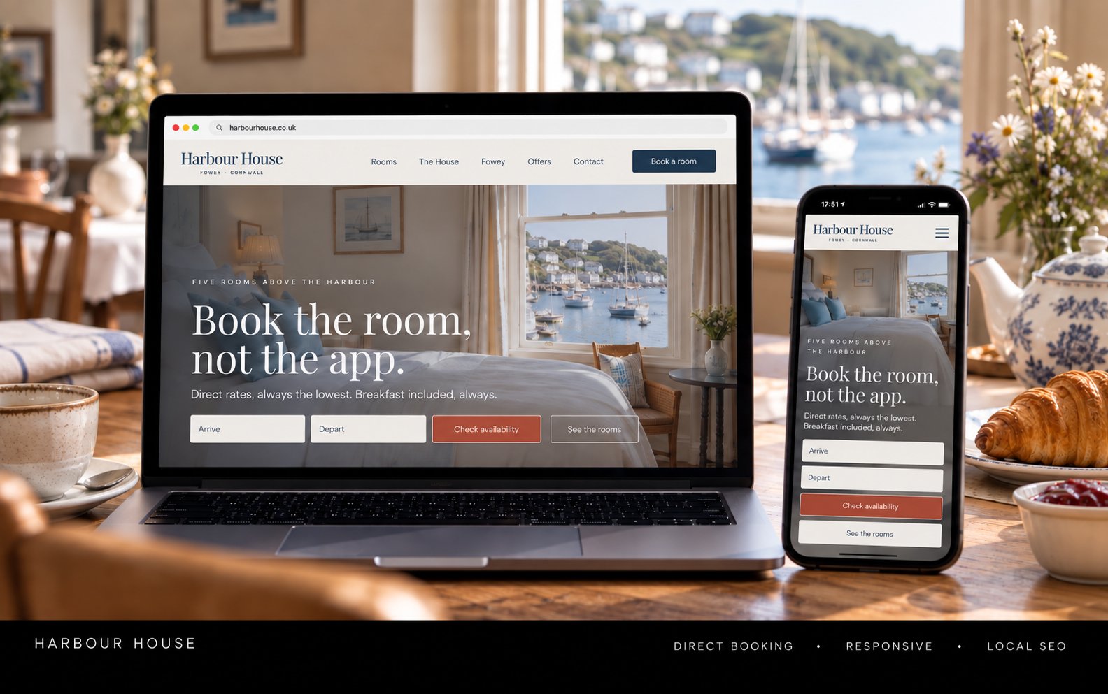 Harbour House direct booking concept board